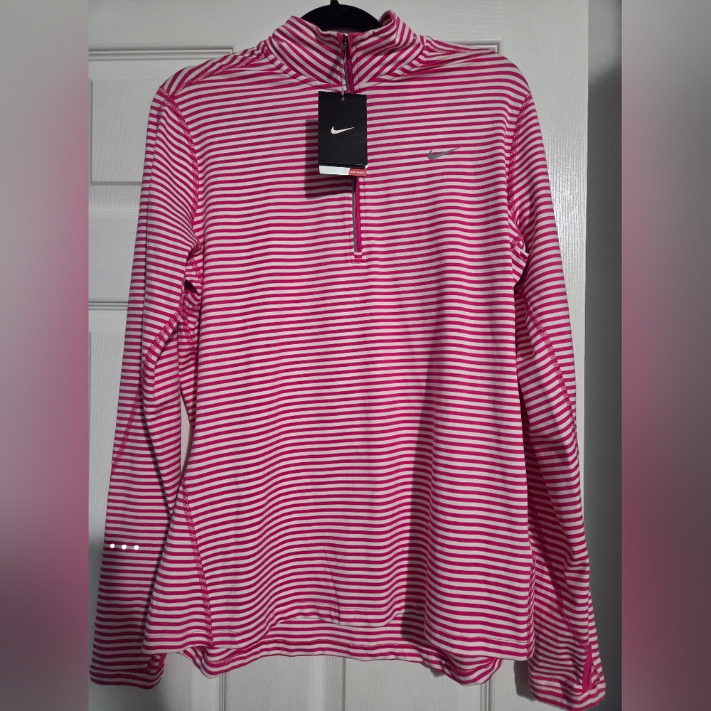 Nike Pink Striped Long Sleeve Shirt